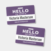 Hallo Mein Name ist - Name des benutzerdefinierten Ausweis (Front & Back)