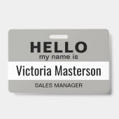 Hallo Mein Name ist - Name des benutzerdefinierten Ausweis (Rückseite)