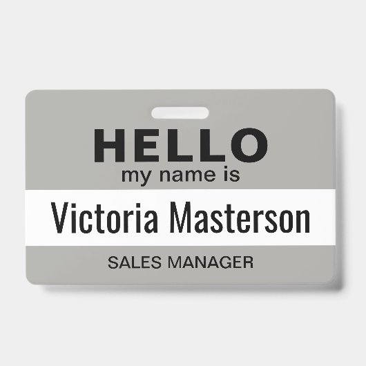 Hallo Mein Name ist - Name des benutzerdefinierten Ausweis (Vorderseite)