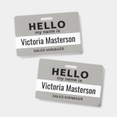 Hallo Mein Name ist - Name des benutzerdefinierten Ausweis (Vorder- & Rückseite)