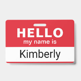 Hallo Mein Name ist - Name des benutzerdefinierten Ausweis