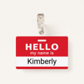 Hallo Mein Name ist - Name des benutzerdefinierten Ausweis (Rückseite mit Klammer)