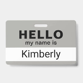 Hallo Mein Name ist - Name des benutzerdefinierten Ausweis