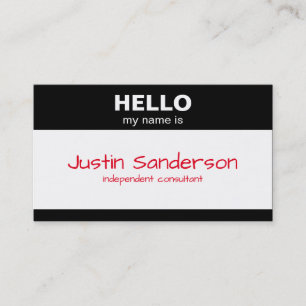 Hallo mein Name ist, Name Tag - Visitenkarte