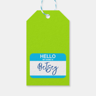 Hallo mein Name ist Nametags Blue Green Office Fun Geschenkanhänger