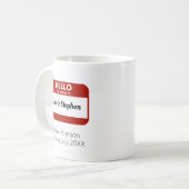 "Hallo, mein Name ist" Onkel Pregnancy Reveal Kaffeetasse (Vorderseite Links)