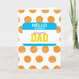 Hallo, mein Name ist Papa Namensschild KIDS NAME P Feiertagskarte