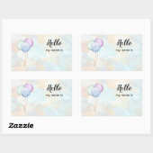 Hallo, mein Name ist Party Balloons Rechteckiger Aufkleber (Blatt)