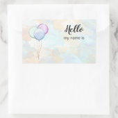 Hallo, mein Name ist Party Balloons Rechteckiger Aufkleber (Tasche)