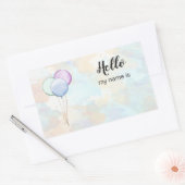 Hallo, mein Name ist Party Balloons Rechteckiger Aufkleber (Umschlag)