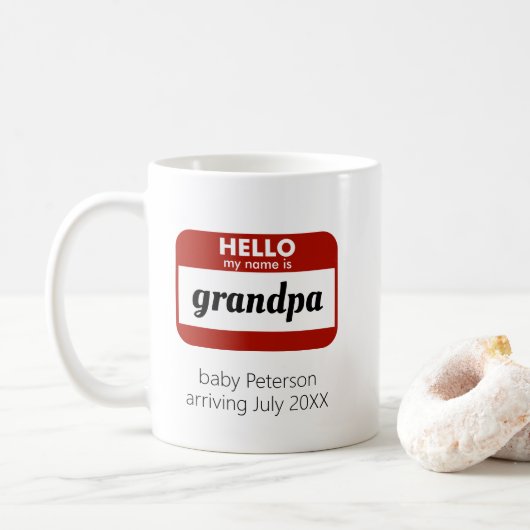 "Hallo, mein Name ist" Personalisierte Schwangersc Kaffeetasse (Mit Donut)
