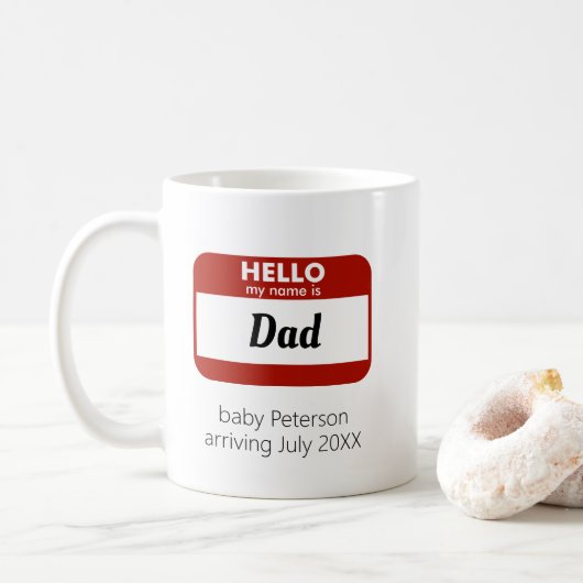 "Hallo, mein Name ist" Personalisierte Schwangersc Kaffeetasse (Mit Donut)