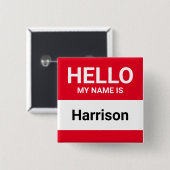 Hallo, mein Name ist personalisierter individuelle Button (Vorne & Hinten)