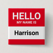 Hallo, mein Name ist personalisierter individuelle Button (Vorderseite)