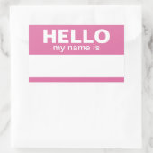Hallo mein Name ist - Pink - Custom Employee Name Rechteckiger Aufkleber (Tasche)