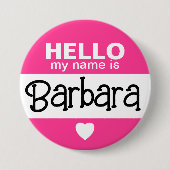 Hallo, mein Name ist - Pink - Custom Halloween Cos Button (Vorderseite)