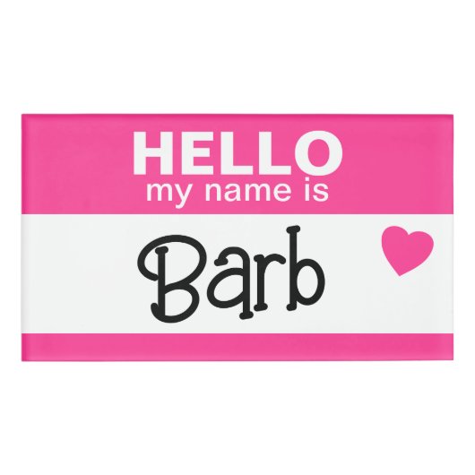 Hallo, mein Name ist - Pink - Custom Halloween Cos Namenschild (Vorderseite)