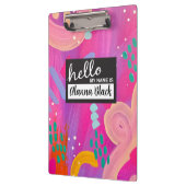 Hallo, mein Name ist Pink Girl Abstrakte Ästhetik Klemmbrett (Links)