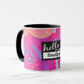 Hallo Mein Name ist Pink Playful Girl Ästhetik Tasse (Vorderseite Links)