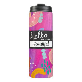 Hallo Mein Name ist Pink Playful Girl Ästhetik Thermosbecher