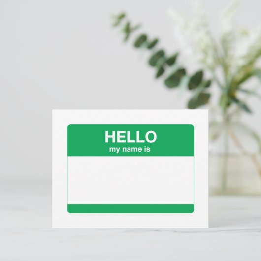 Hallo, mein Name ist Postkarte (Stehend Vorderseite)