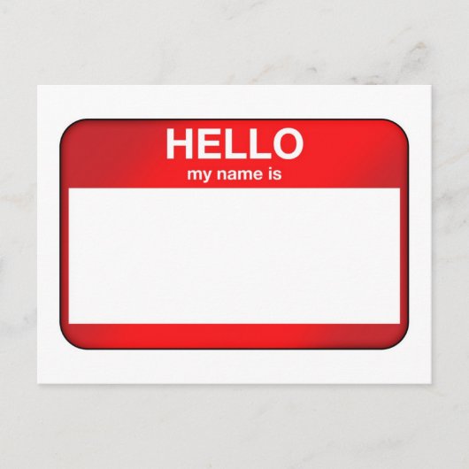 Hallo, mein Name ist... Postkarte (Vorderseite)