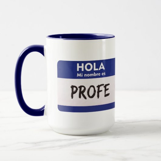 Hallo, mein Name ist Profe - Spanischlehrer  Tasse (Links)