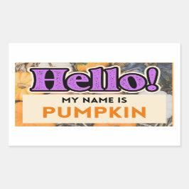 Hallo Mein Name ist Pumpkin Fall Sticker