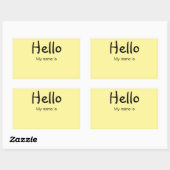 Hallo, mein Name ist Rechteckiger Aufkleber (Blatt)