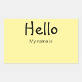 Hallo, mein Name ist Rechteckiger Aufkleber (Vorderseite)