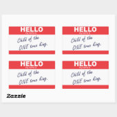 Hallo, mein Name ist... Rechteckiger Aufkleber (Blatt)