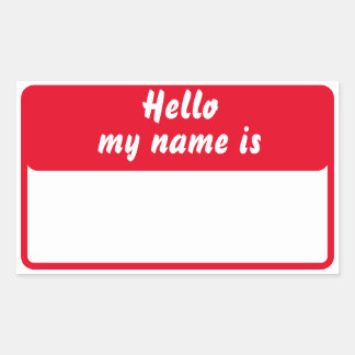 Hallo Mein Name ist Rechteckiger Aufkleber