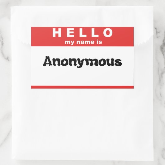 Hallo, mein Name ist Rechteckiger Aufkleber (Tasche)