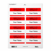 Hallo mein Name ist Red Label Template (Vorne)