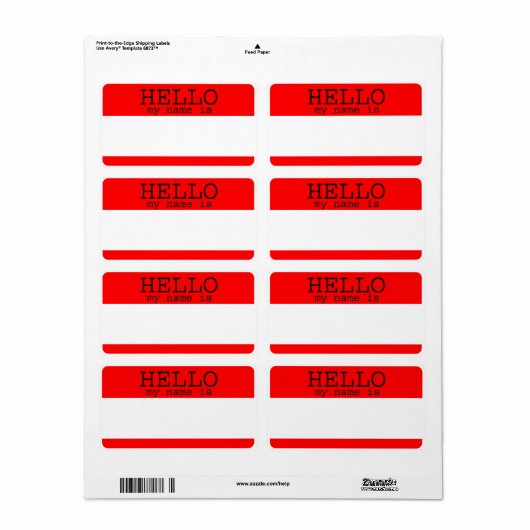 Hallo, mein Name ist Red Labels (Vorne)