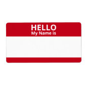 Hallo Mein Name ist Red White Standard Label (Vorne)
