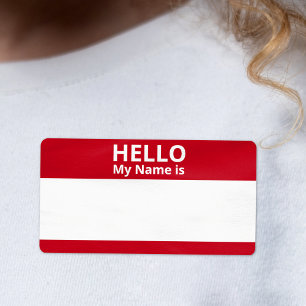Hallo Mein Name ist Red White Standard Label