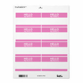 Hallo Mein Name ist Rosa und Weiß Name Markierunge (Vorne)