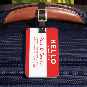 Hallo, mein Name ist rot Gepäckanhänger