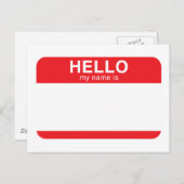 Hallo, mein Name ist rot Postkarte (Vorne/Hinten)