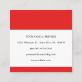 Hallo, mein Name ist rot Quadratische Visitenkarte (Rückseite)