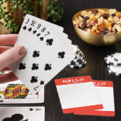 Hallo, mein Name ist rot Spielkarten (In Situ)