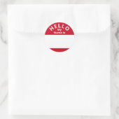 Hallo Mein Name ist Rot und Weiß Name Aufkleber (Tasche)