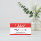 Hallo, mein Name ist rot Visitenkarte (Stehend Vorderseite)
