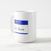 Hallo Mein Name ist Rude oder Funny Blue Customiza Kaffeetasse (Vorderseite Links)