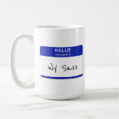 Hallo Mein Name ist Rude oder Funny Blue Customiza Kaffeetasse (Links)