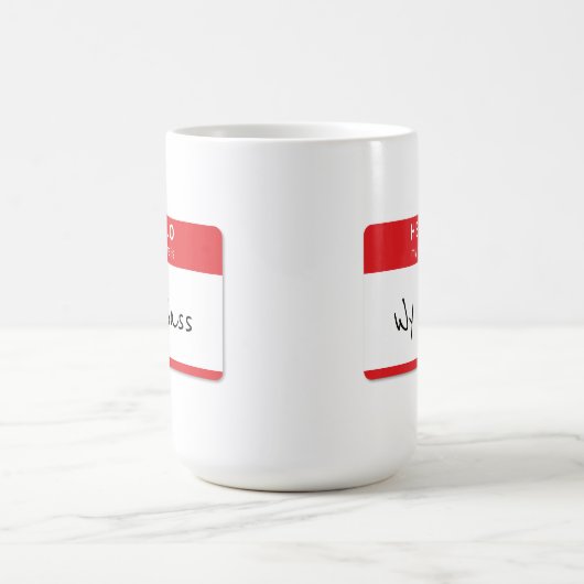 Hallo Mein Name ist Rude oder Funny individuell an Kaffeetasse (Mittel)