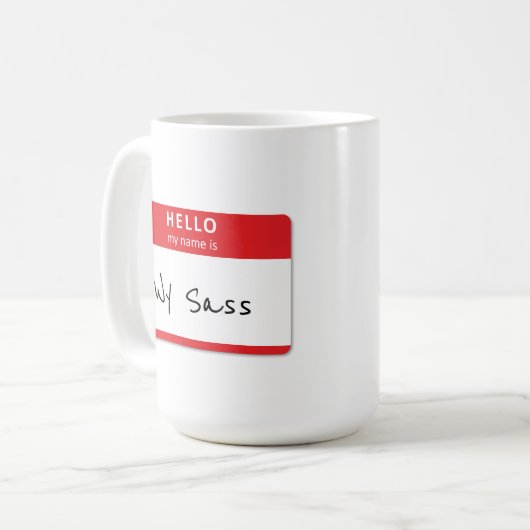 Hallo Mein Name ist Rude oder Funny individuell an Kaffeetasse (Vorderseite Links)