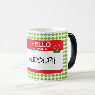 Hallo, mein Name ist Rudolph Nametag Weihnachten f Verwandlungstasse