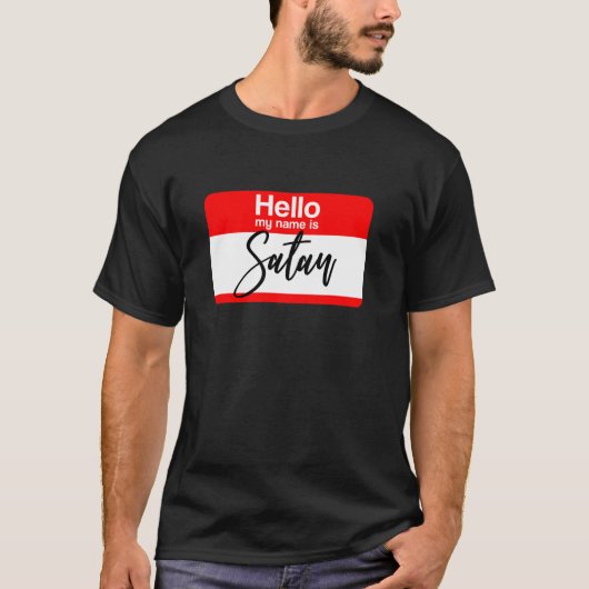 Hallo Mein Name ist Satan Sticker Meme Humor T Shi T-Shirt (Vorderseite)